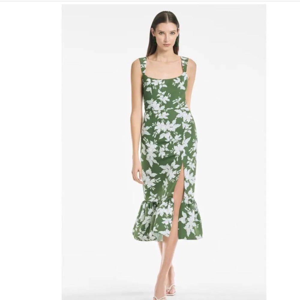 Sachin & Babi Laura Dress Green Midi Size 6